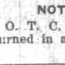 Notice - return ROTC instruments. December 16, 1921