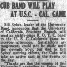 Pep Band at USC vs. Cal game, October 27, 1922
