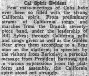 "Cal Spirit Evident" -in Band, October 31, 1922