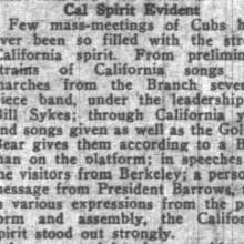 "Cal Spirit Evident" -in Band, October 31, 1922