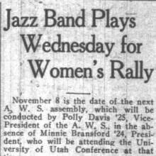 Women's Jazz Orchestra, November 3, 1922