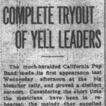 Pep Band makes first appearance, tryouts continue, October 5, 1923 