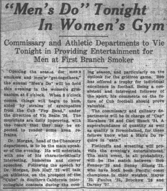 Pep Band at Men's Do (athletic competition), October 9, 1923