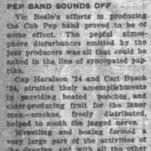Pep Band at men's event, October 12, 1923 