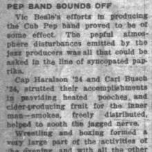 Pep Band at men's event, October 12, 1923 