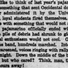 Band led rooters down Vermont Avenue after 1925 rally, November 3, 1926 