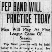 Pep Band to practice, September 28, 1926