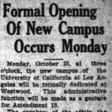 ROTC Band at Westwood campus ceremony, October 21, 1926