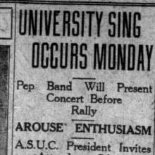 Pep Band concert, mention of theatre gigs. February 24, 1927