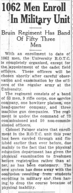 ROTC Band grows to 53 members, September 28, 1927