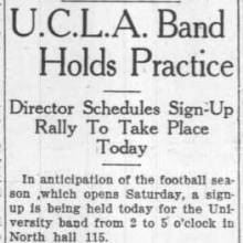 Call for Band members, September 21, 1927