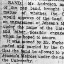 Student Council Minutes - Andreson seeks Approval of Melrose Gig. February 23, 1927 
