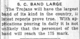 USC Band large, September 20, 1927