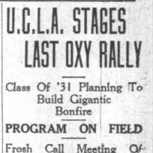 Oxy Rally - Pep Band leads rally, October 11, 1927