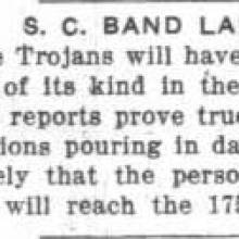 USC Band large, September 20, 1927