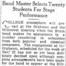 Band at Orpheum Theatre, December 4, 1928