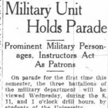 ROTC Band under Colonel Miles, November 5, 1928