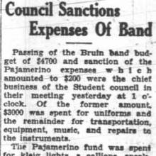 Band budget, Council sanctions expenses. November 28, 1928