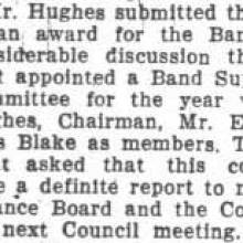 Student Council minutes - John Hughes appointed chair of Band Supervision Committee. September 24, 1928
