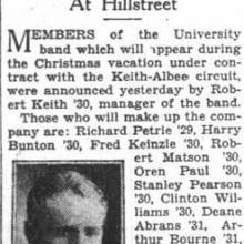 Robert Keith announces roster for Hillstreet Theatre gig, December 5, 1928 