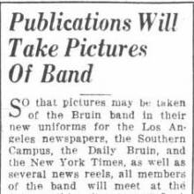 Band pictures; Members receive free Sousa concert tickets. November 5, 1928