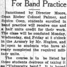 Music credit for Band practice, Februrary 13, 1928