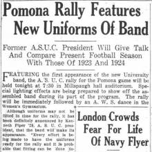 Pomona Rally features new uniforms, October 19, 1928