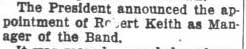 Student Council MInutes - Robert Keith as Band Manager, November 13, 1928