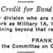 Notice - Academic credit for Band members, October 22, 1928 