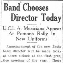 Band Chooses Director, October 3, 1928