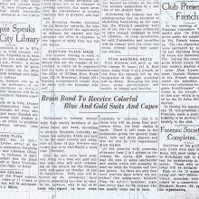 "Bruin Band to Receive Colorful Blue and Gold Suits and Capes," October 11, 1928