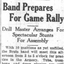 Band rehearses - 90 men signed up. October 12, 1928