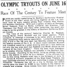 "Massed Band of 1000 instruments" at Olympic Tryouts, participants unmentioned. May 9, 1928