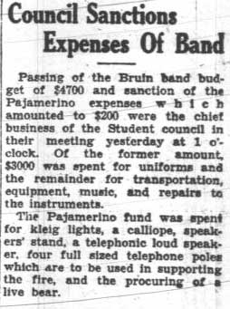 Band budget, Council sanctions expenses. November 28, 1928