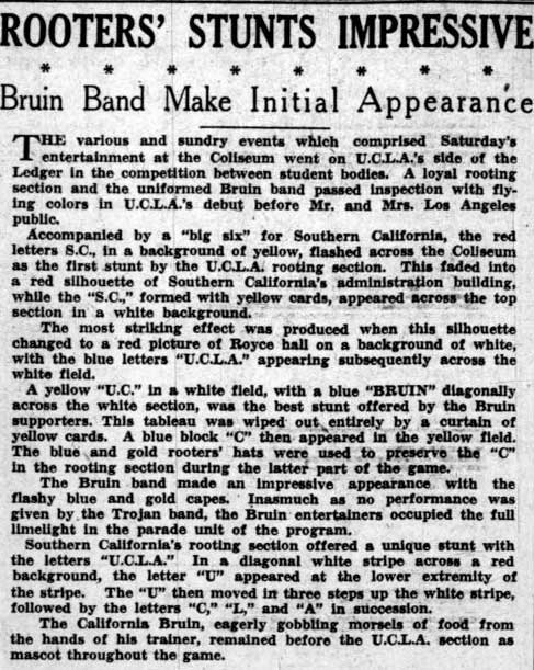 Band makes initial appearance, September 30, 1929