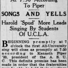 Band performs tunes from Pacific Coast Colleges, March 11, 1929