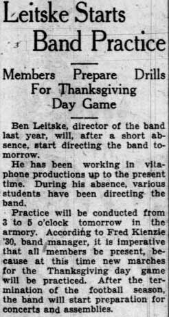 Director Benjamin Laietsky starts practice, September 21, 1929