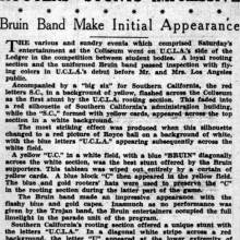 Band makes initial appearance, September 30, 1929