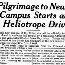 Moving Day - "Bruin band will lead a long procession of cars." Unclear if this refers to a 'band' of students or the UCLA Band. May 31, 1929