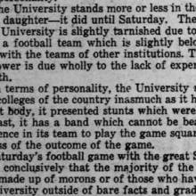 Excerpt from editorial: "A band which cannot be beaten." October 14, 1929