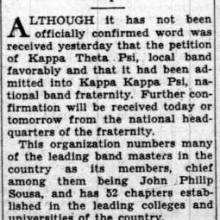 Petition to Kappa Kappa Psi, May 7, 1929