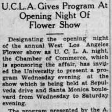 Band at Flower Show, plays medley of college songs. April 22 ,1929 