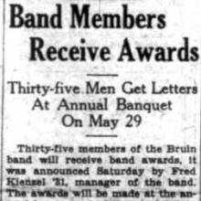 Band members receive letters, May 19, 1930