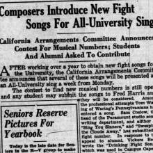 New fight songs introduced, November 7, 1930
