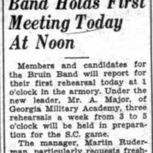 Band holds first meeting, September 15, 1930