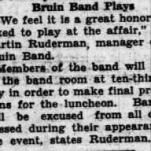 Band to perform at Biltmore Hotel gig, November 4, 1930
