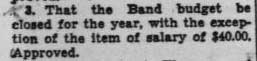 Band budget closed, April 18, 1932