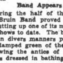 Band performs "divers" field show (cut off) at Idaho game, October 3, 1932