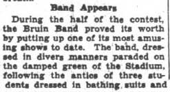 Band performs "divers" field show (cut off) at Idaho game, October 3, 1932