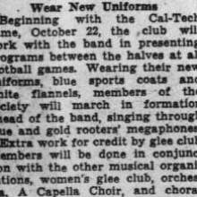 Glee Club works with Band, September 26, 1932